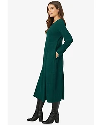 Woman Within Plus Petite Thermal Knit A-Line Dress