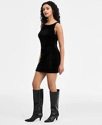 Bar Iii Women's Boat-Neck Velvet Mini Dress, Macy's Exclusive