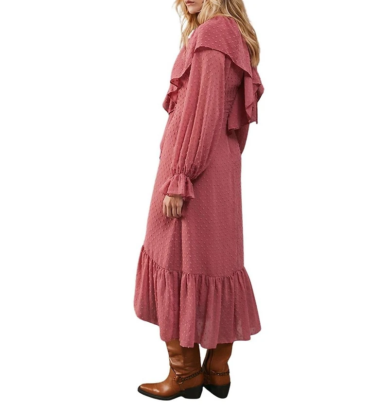 Warehouse Women's Dobby Chiffon Midi Dress