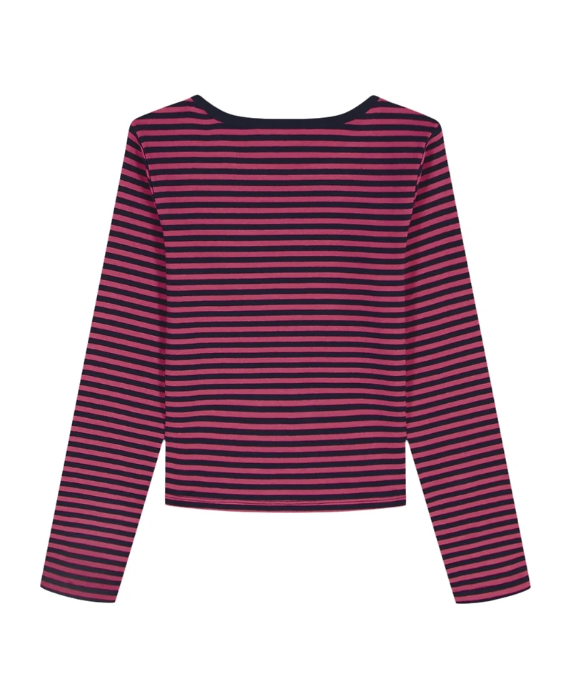 Tommy Hilfiger Girls 7-16 Feeder Stripe Rib Long-Sleeve T-Shirt