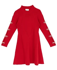 Rare Editions Girls 7-16 Bow Detail Long Sleeve Dress