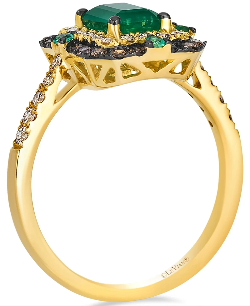 Le Vian Emerald (0.77 ct. t.w.), Chocolate Diamond (0.28 ct. t.w.), and Nude Diamond (0.31 ct. t.w.) Ring in 14K Honey Gold