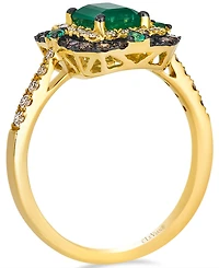 Le Vian Emerald (0.77 ct. t.w.), Chocolate Diamond (0.28 ct. t.w.), and Nude Diamond (0.31 ct. t.w.) Ring in 14K Honey Gold