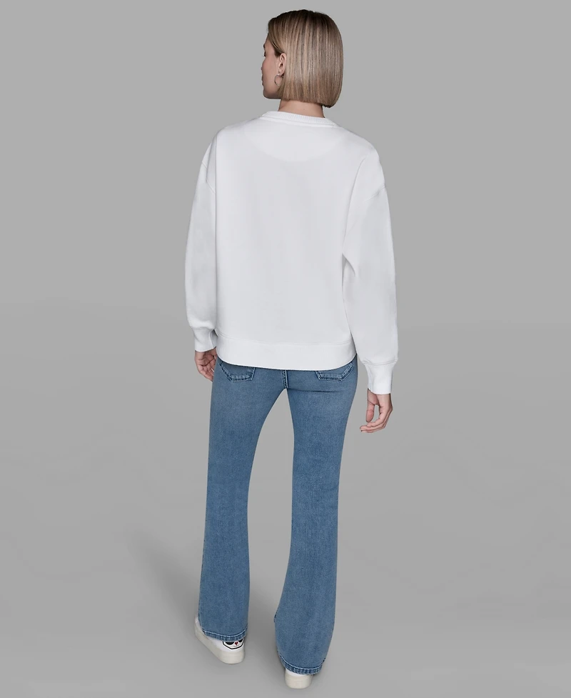 Karl Lagerfeld Paris Women's Printed Long-Sleeve Sweatshirt