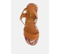 Kolata Faux Leather Pin Buckle Platform Heels