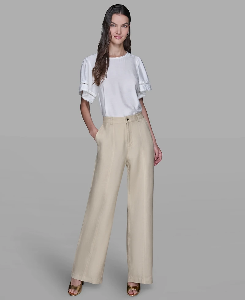 Karl Lagerfeld Paris Women's Straight Pocket Detail Pants