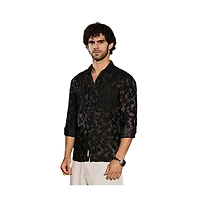 Campus Sutra Men's Charcoal Grey Nimbus Dark-Tone Shirt