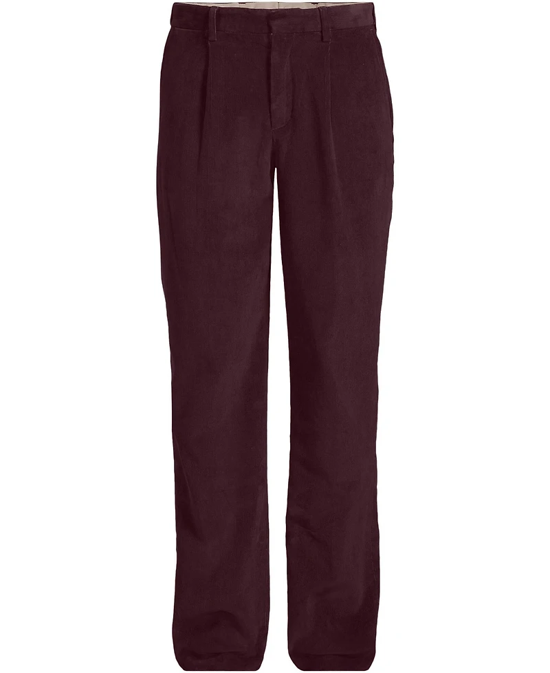 Lands' End Men's Corduroy Comfort Waist Classic Fit Pleated Front Pant