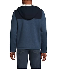 Lands' End Men's Sweater Fleece Mixed Media Full Zip Jacket