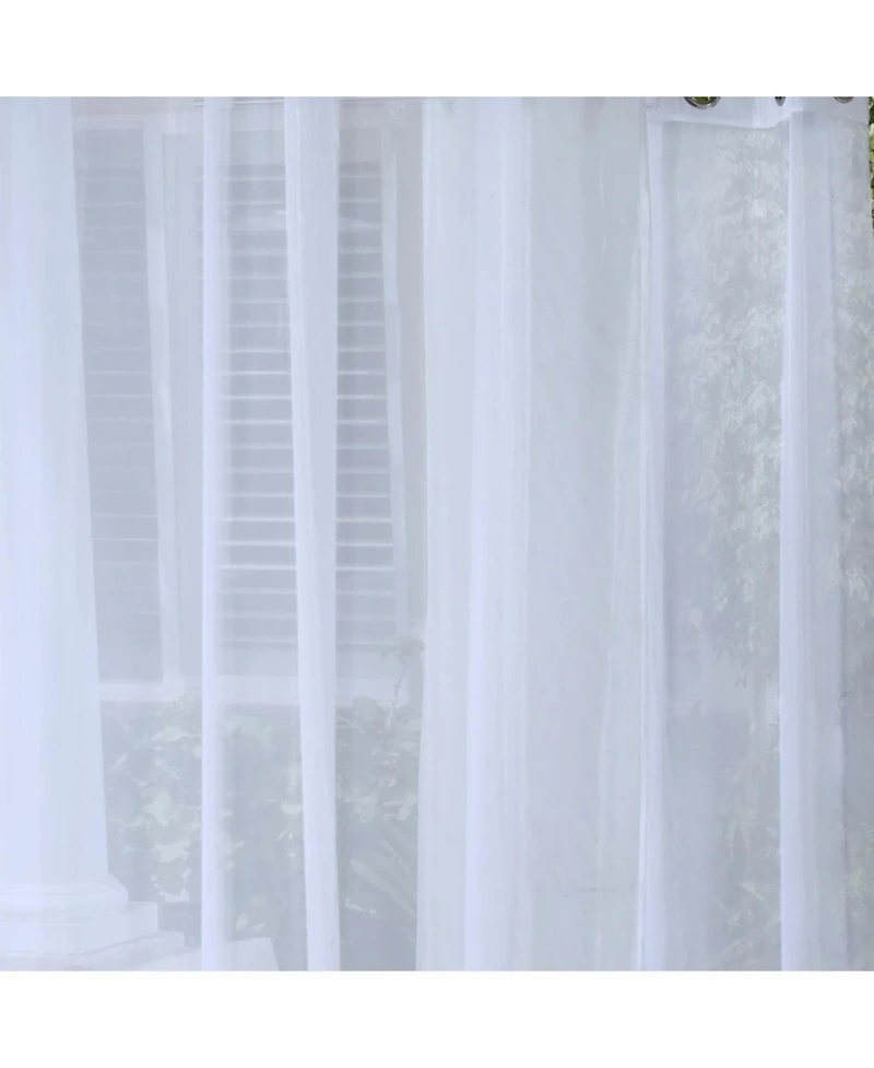 Commonwealth No Seem Curtain Grommet Top Panel 8 Matt Silver Grommets - 50" x 96" - White