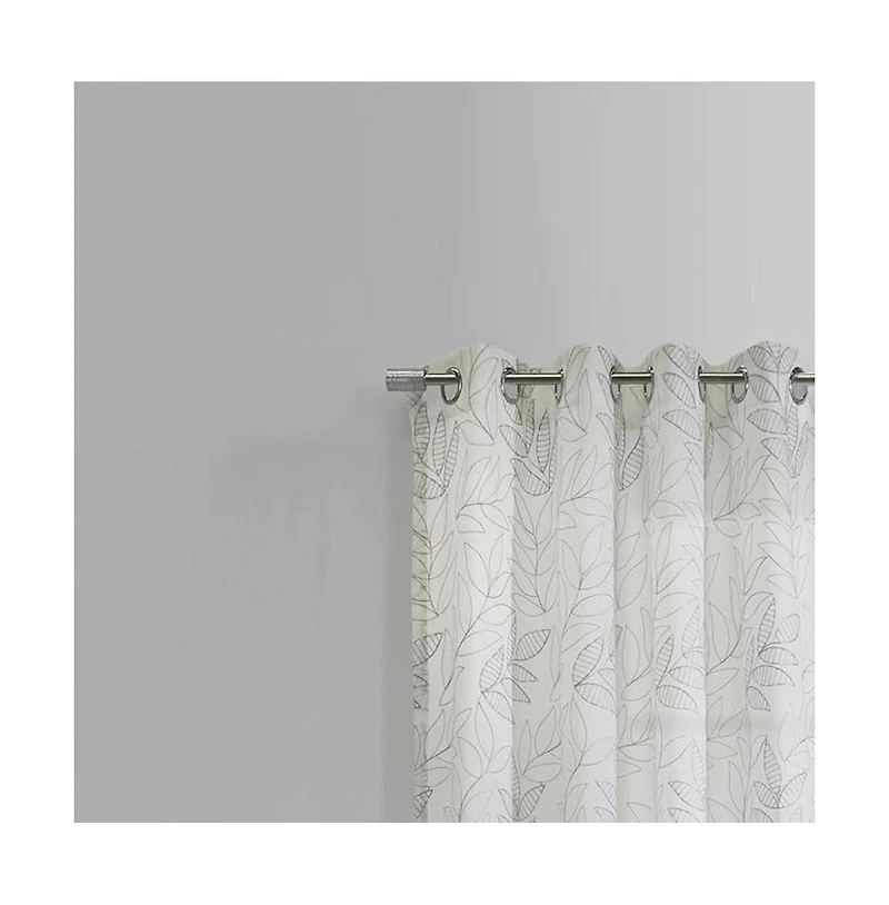 Habitat Valentina Sheer Window Treatment Tone on Tone Motif Grommet Curtain Panel for Bedroom Livingroom 52" x 95" White