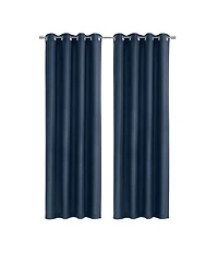 Habitat Abstract Light Filtering Energy Efficeint Grommet Curtain Panel for Windows 52" x 63" Navy
