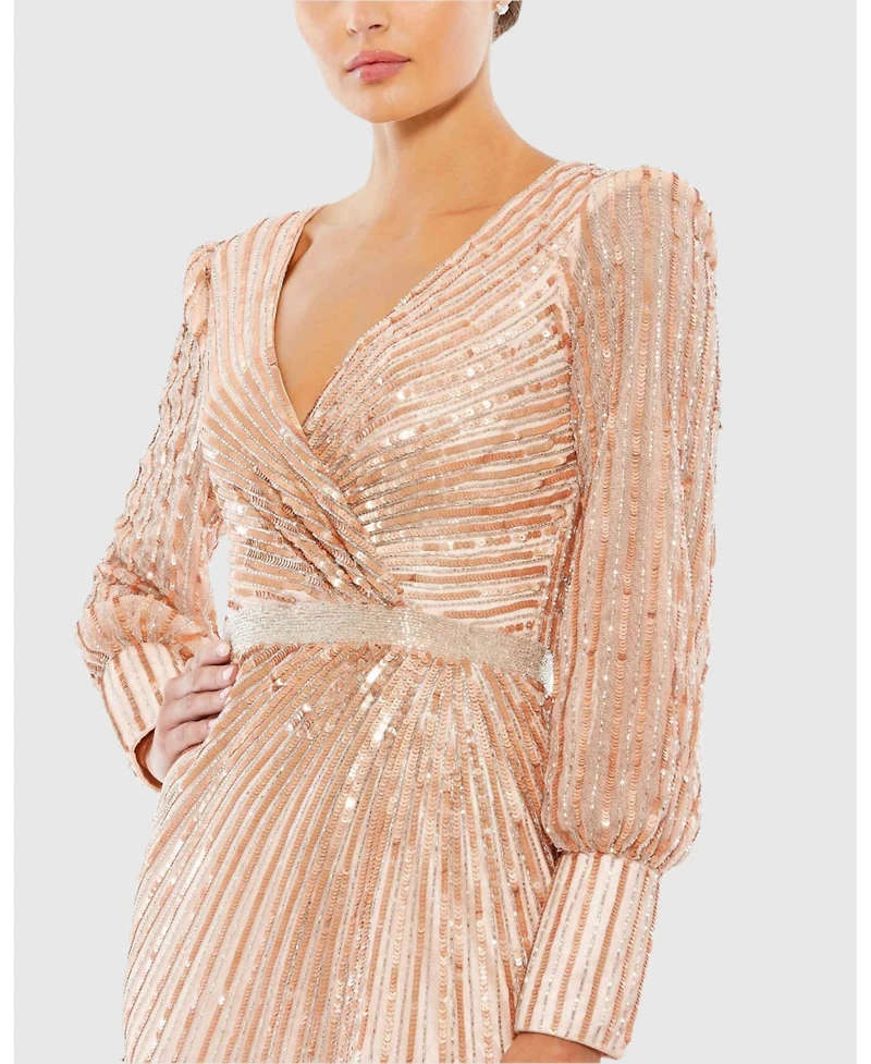 Mac Duggal Women's Foldover One-Shoulder Slit Gown