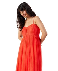 Warehouse Women's Tulle Strappy Bandeau Maxi Dress