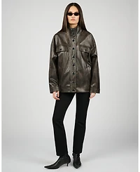 WeWoreWhat Women's 90'S Leather Jacket