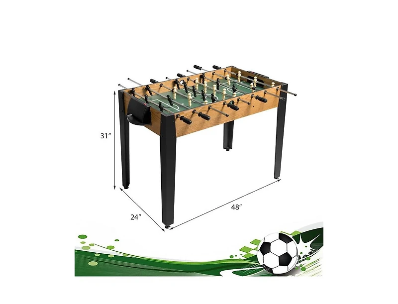 48 Inch Competition Sized Home Recreation Wooden Foosball Table