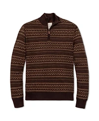 Hope & Henry Men's Organic Half Zip Intarsia Pullover Sweater