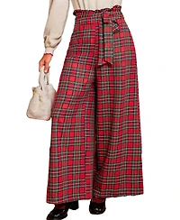 Cupshe Women's Plaid High Waist Wide Leg Pants