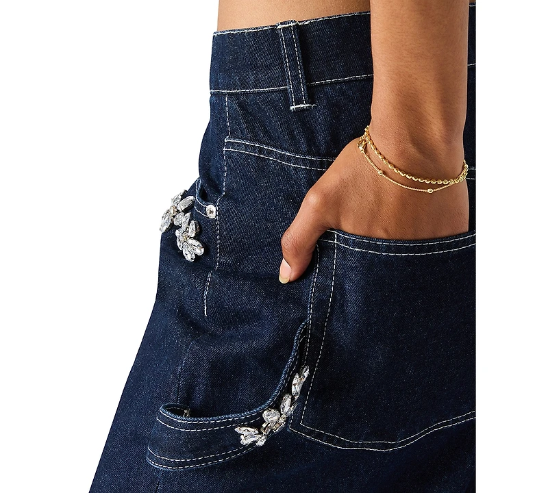Steve Madden Women's High-Rise Wide Leg Jeans