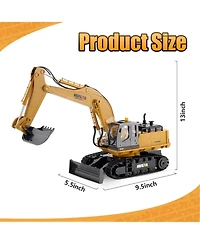 Sugift 1:16 Kids' Play Rc Excavators and Bulldozer Vehicles Toys with Metal Shovel/Spray/Lights/Sounds