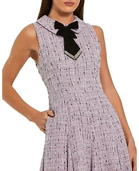 Mac Duggal Women's Sleeveless Boucle A-Line Midi Dress With Bow