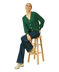 Yumi Women's Knitted Stitch Detail Cardigan