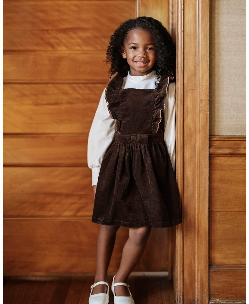 Hope & Henry Baby Girls Organic Corduroy Ruffle Jumper