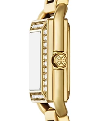 Tory Burch Women's The Kira Square Small Quartz Three-Hand Gold Stainless Steel, 19mm