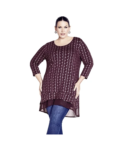 Avenue Women's Tops & Tees Foil Print Tunic