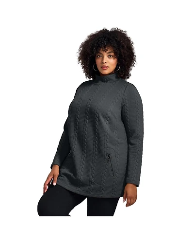 Avenue Women's Plus Emily Jacquard Texture Knit Tunic