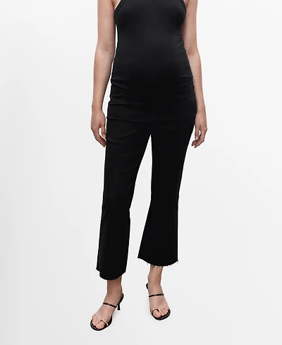 Mango Women's Maternity Flared Cropped Jeans