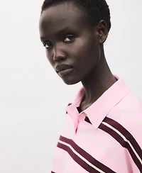 Mango Women's Striped Polo-Neck Sweater