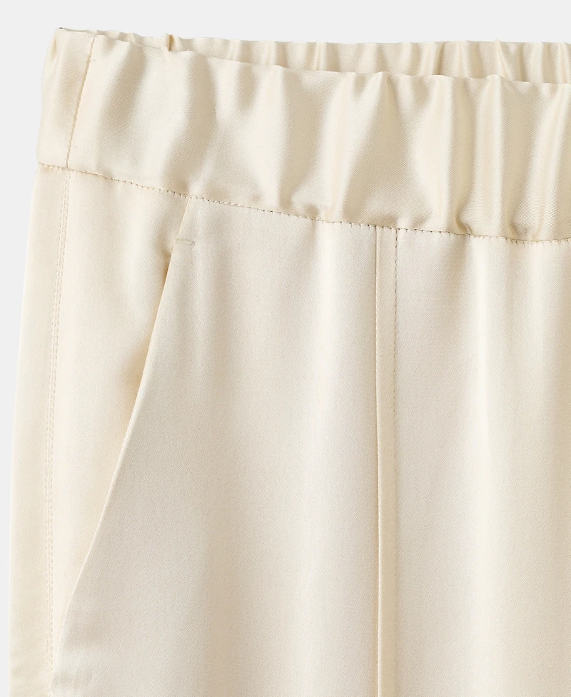 Mango Women's Side Slit Satin Pants