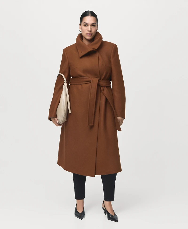 Mango Women's Manteco Wool Belt Coat
