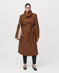 Mango Women's Manteco Wool Belt Coat