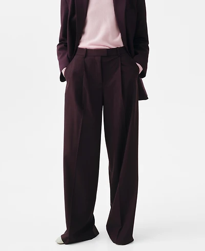 Mango Women's Straight Wool Suit Pants