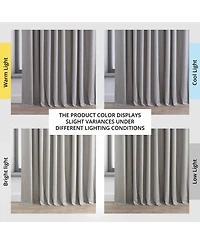 Half Price Drapes Dark Greige Extra Wide Performance Linen Hotel Blackout Curtain