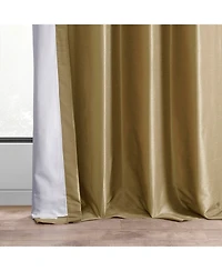 Half Price Drapes Flax Gold Ruched Vintage Textured Faux Dupioni Silk Curtain
