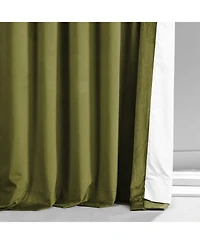 Half Price Drapes Jalapeno Green Signature Plush Velvet Hotel Blackout Curtain