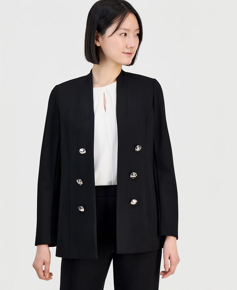 Anne Klein Women's Open-Front Stand Collar Blazer