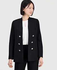 Anne Klein Women's Open-Front Stand Collar Blazer