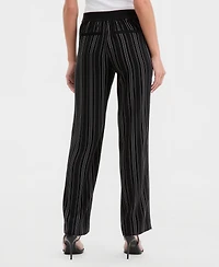 Anne Klein Women's Striped Pull-On Wide-Leg Pants