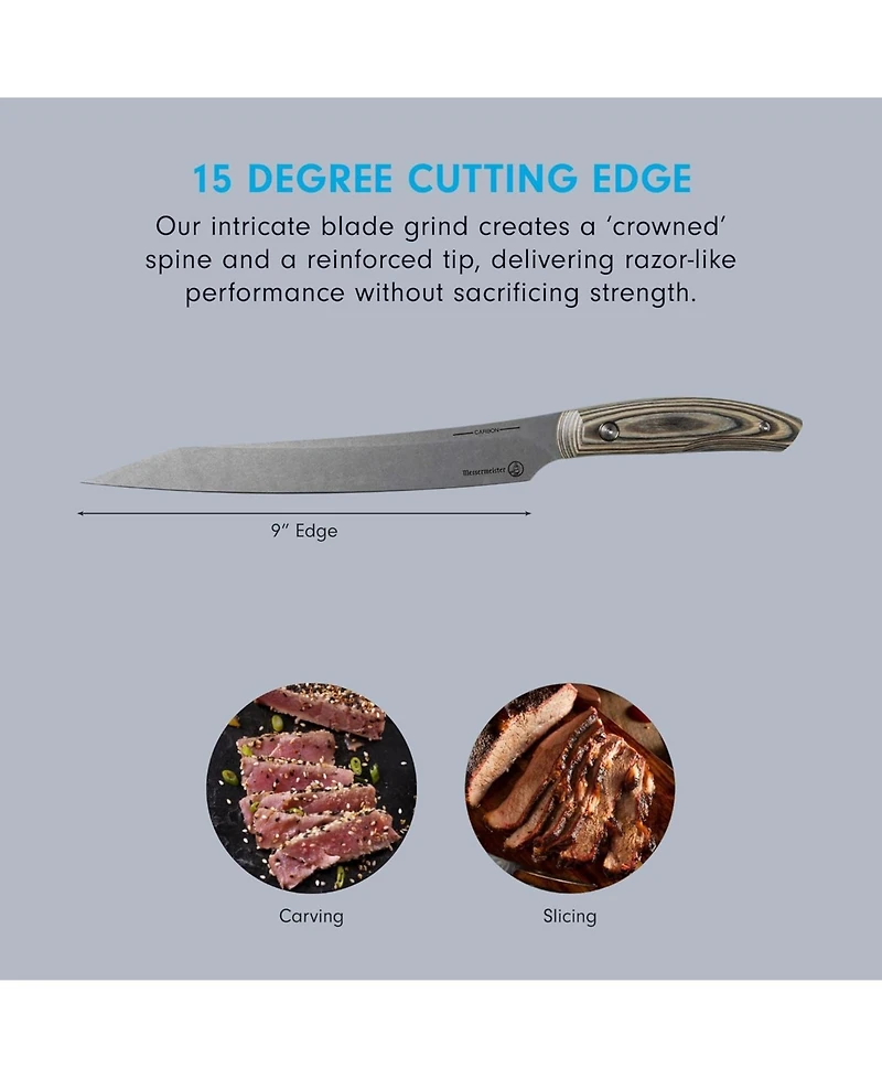 Messermeister Carbon Slicing Knife / Fine Edge / 9"
