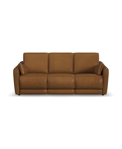 Flexsteel 86" Leather Brinley Power Inclining Sofa