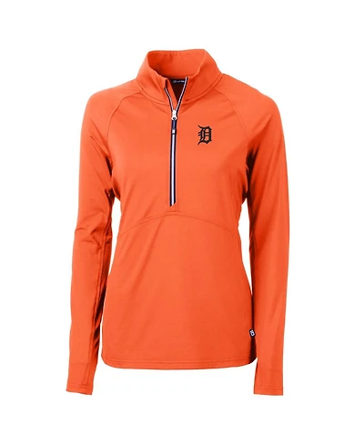 Cutter & Buck Women's Orange Detroit Tigers Adapt Eco Knit Stretch Half-Zip Pullover Sweatshirt