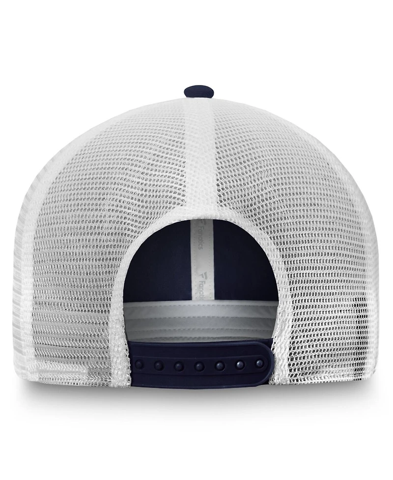 Fanatics Men's Blue/White New York Rangers Core Primary Logo Trucker Adjustable Hat