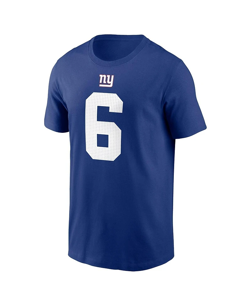 Nike Men's Jaxson Dart Royal New York Giants Name Number T-Shirt