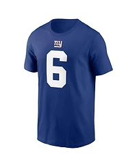 Nike Men's Jaxson Dart Royal New York Giants Name Number T-Shirt