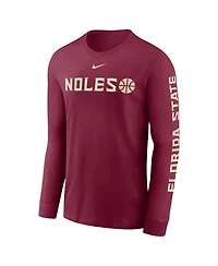 Nike Men's Garnet Florida State Seminoles Basketball Icon Two-Hit Long Sleeve T-Shirt