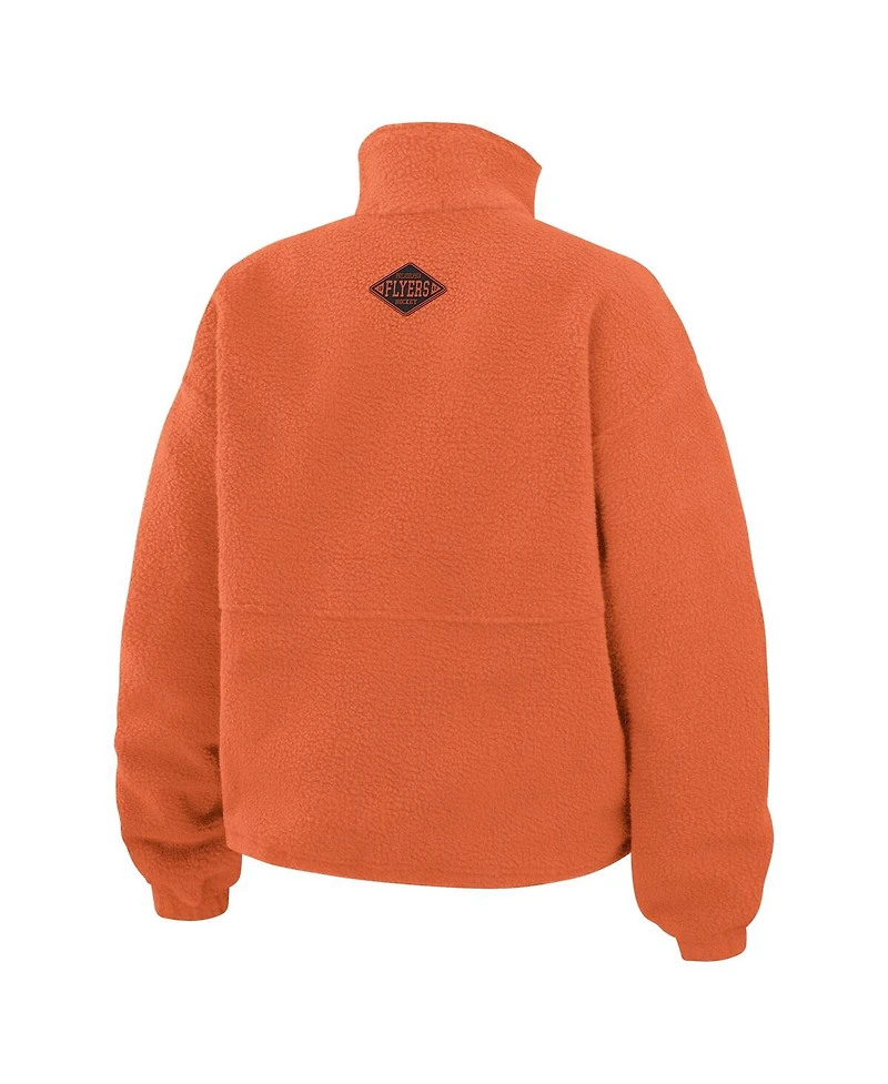 Wear by Erin Andrews Women's Orange Philadelphia Flyers Polar Fleece Half-Zip Jacket